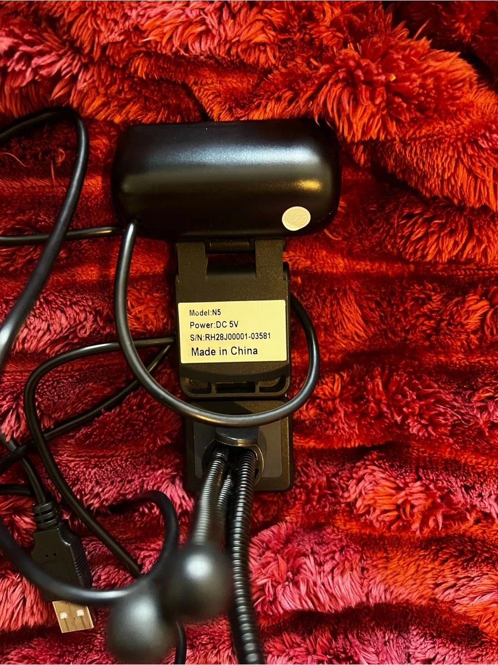 Black USB Webcam with Adjustable Tripod - Universal Computer Camera